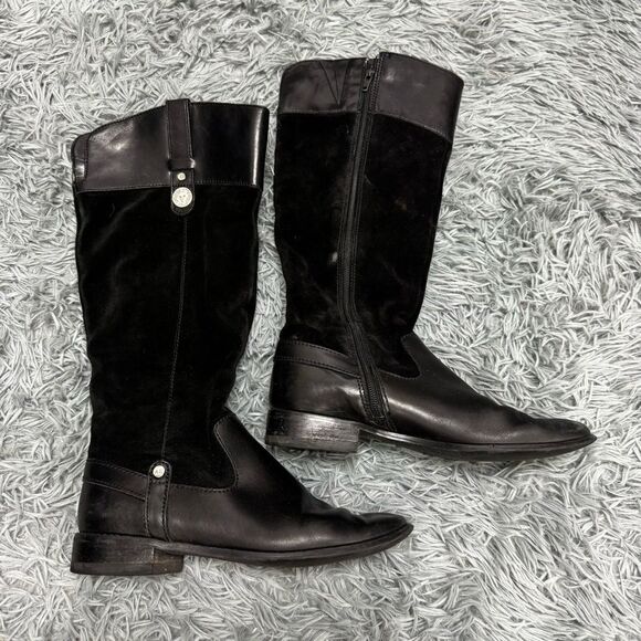 Anne Klein Black Tall Boots Size 7 - Picture 1 of 8